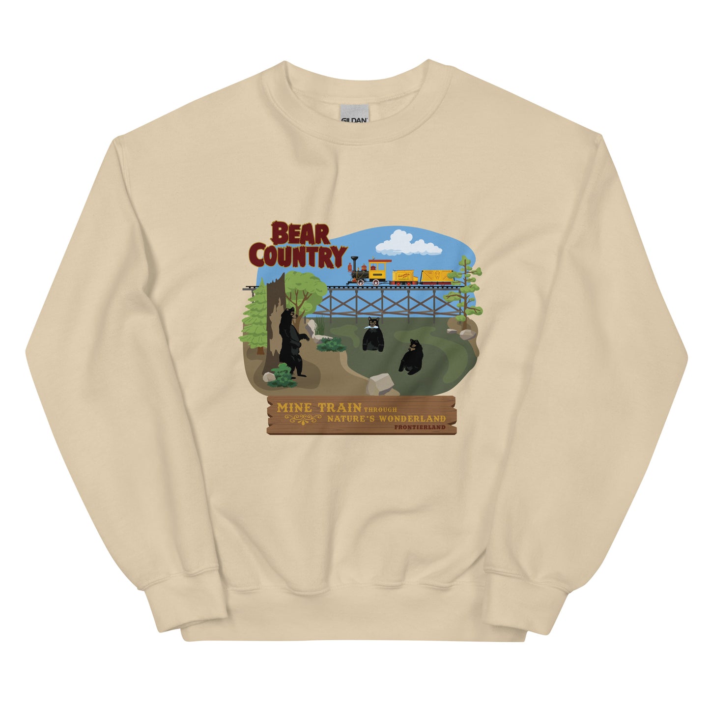 MINE TRAIN THROUGH NATURE'S WONDERLAND bear country Sweatshirt