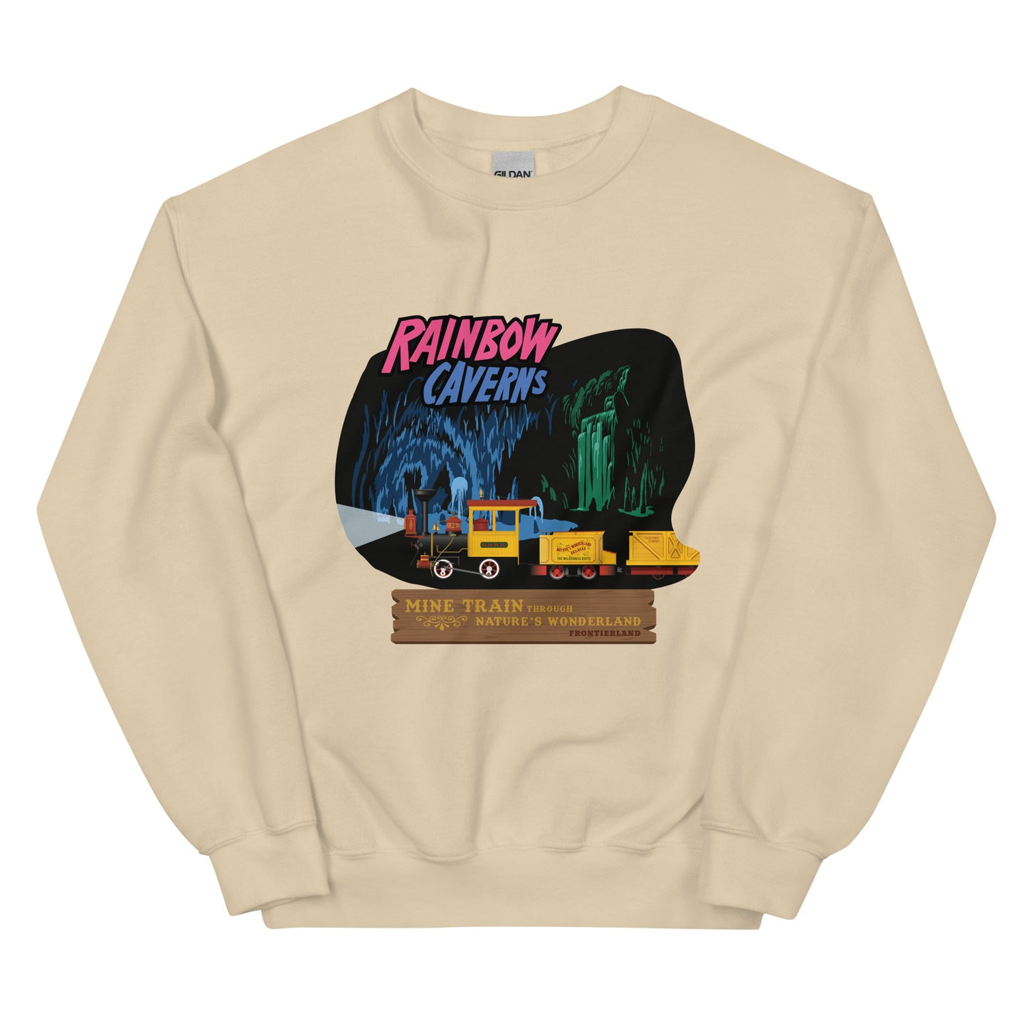 MINE TRAIN THROUGH NATURE'S WONDERLAND rainbow caverns Sweatshirt