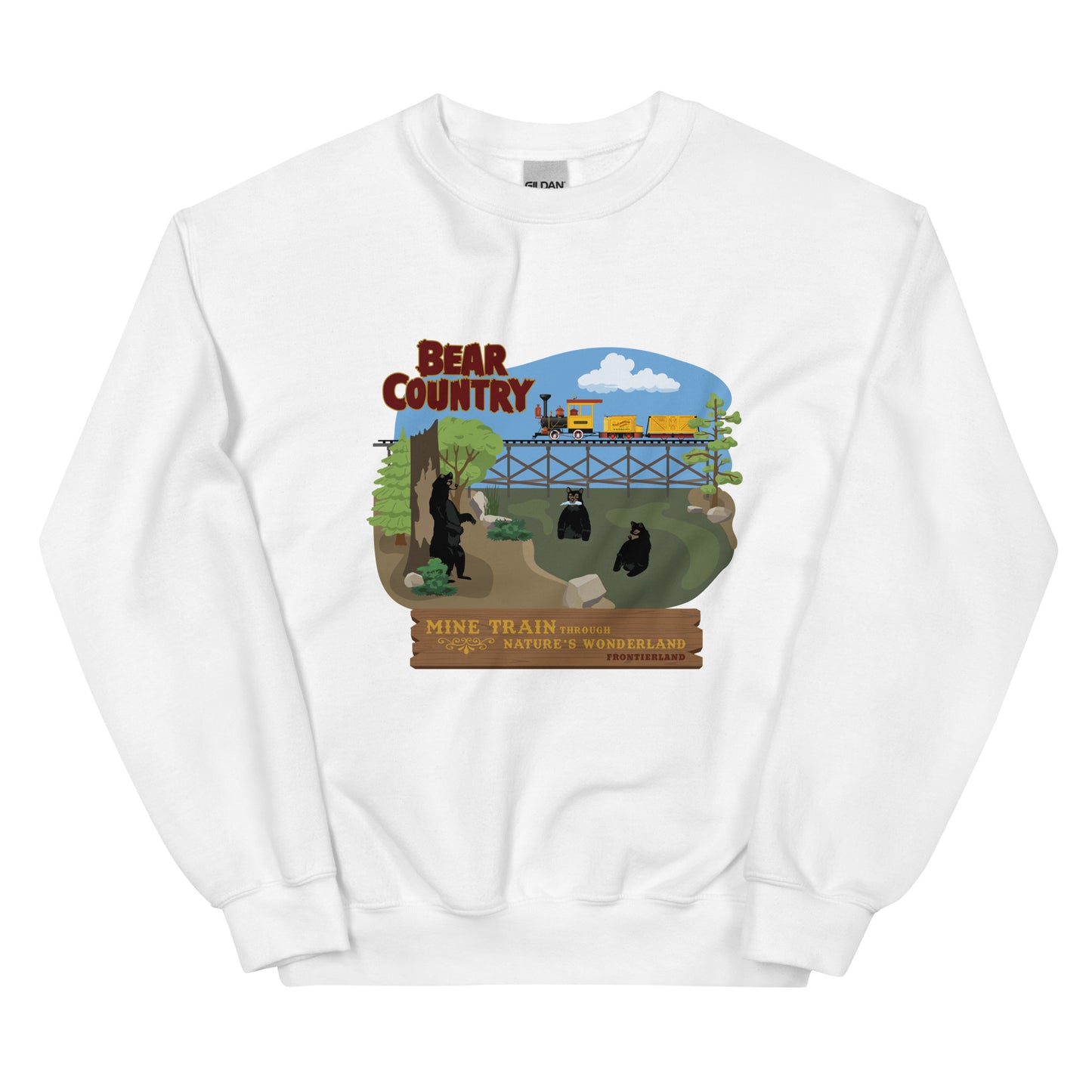 MINE TRAIN THROUGH NATURE'S WONDERLAND bear country Sweatshirt