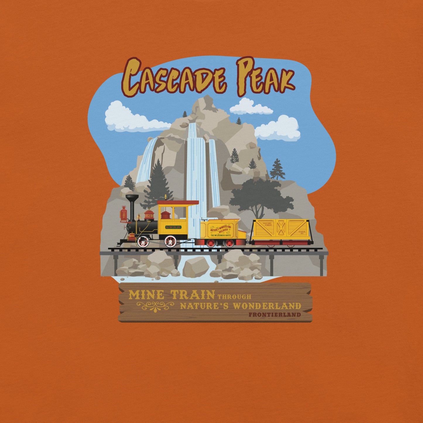 MINE TRAIN THROUGH NATURE'S WONDERLAND cascade peak T-Shirt