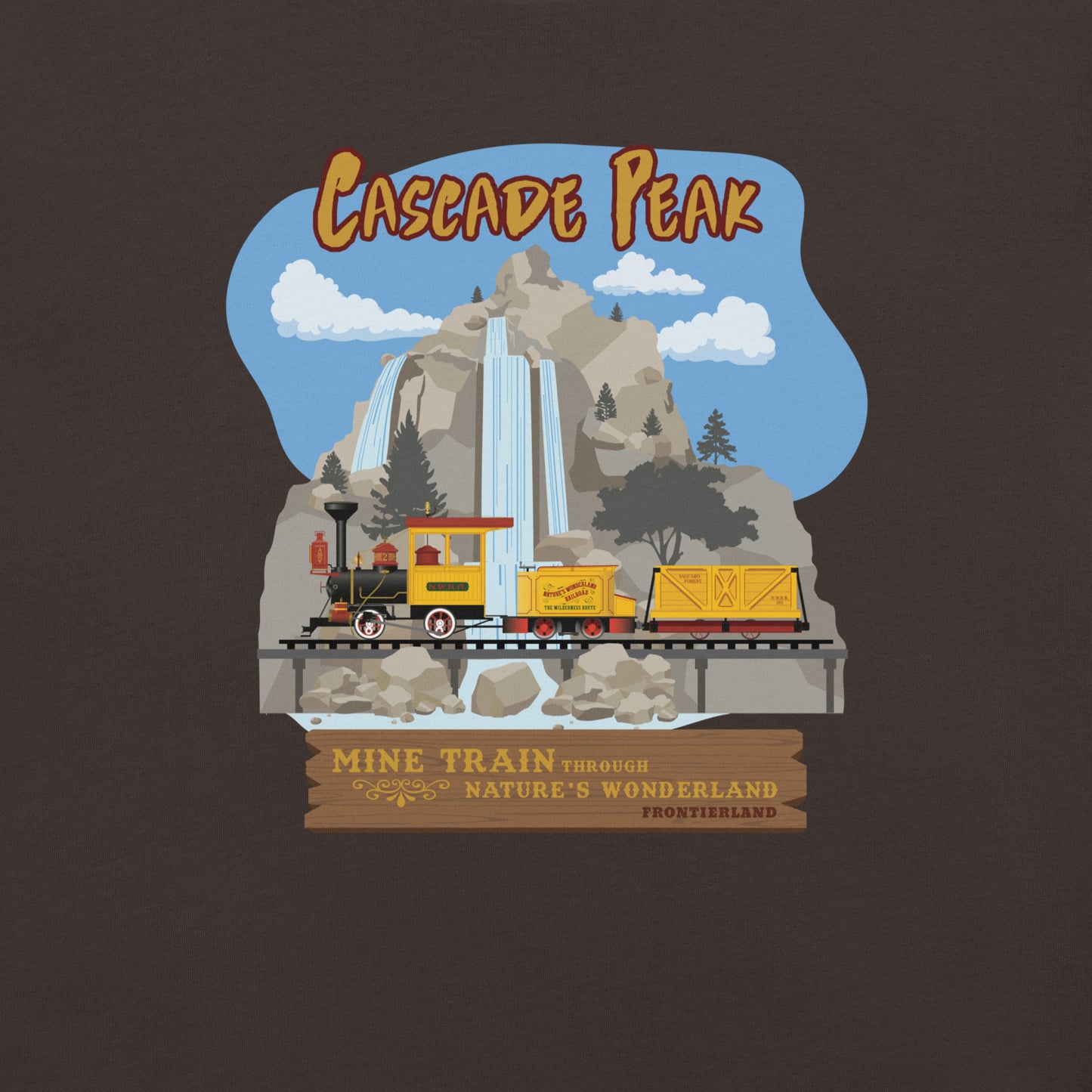 MINE TRAIN THROUGH NATURE'S WONDERLAND cascade peak T-Shirt