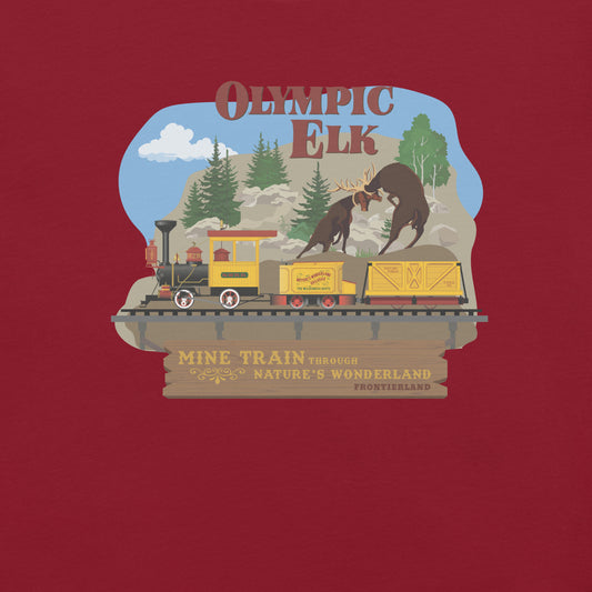 MINE TRAIN THROUGH NATURE'S WONDERLAND olympic elk T-Shirt