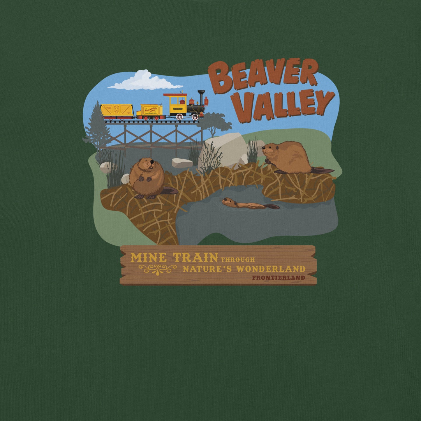 MINE TRAIN THROUGH NATURE'S WONDERLAND beaver valley T-Shirt