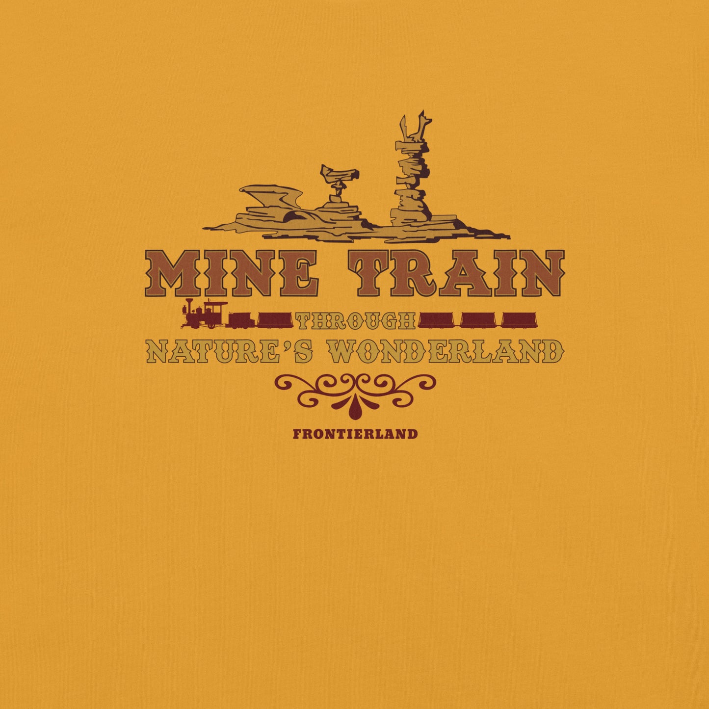 MINE TRAIN THROUGH NATURE'S WONDERLAND title T-Shirt