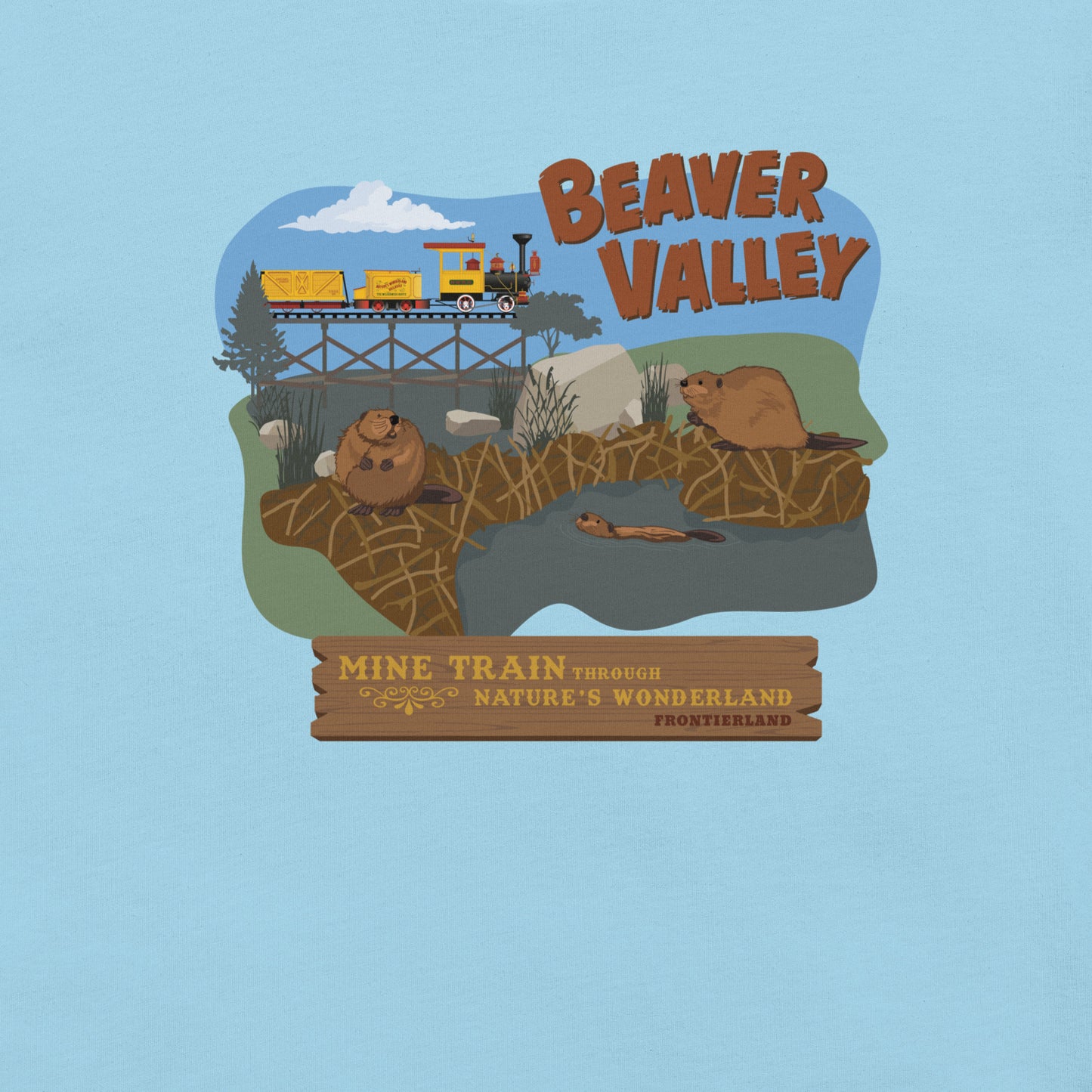 MINE TRAIN THROUGH NATURE'S WONDERLAND beaver valley T-Shirt