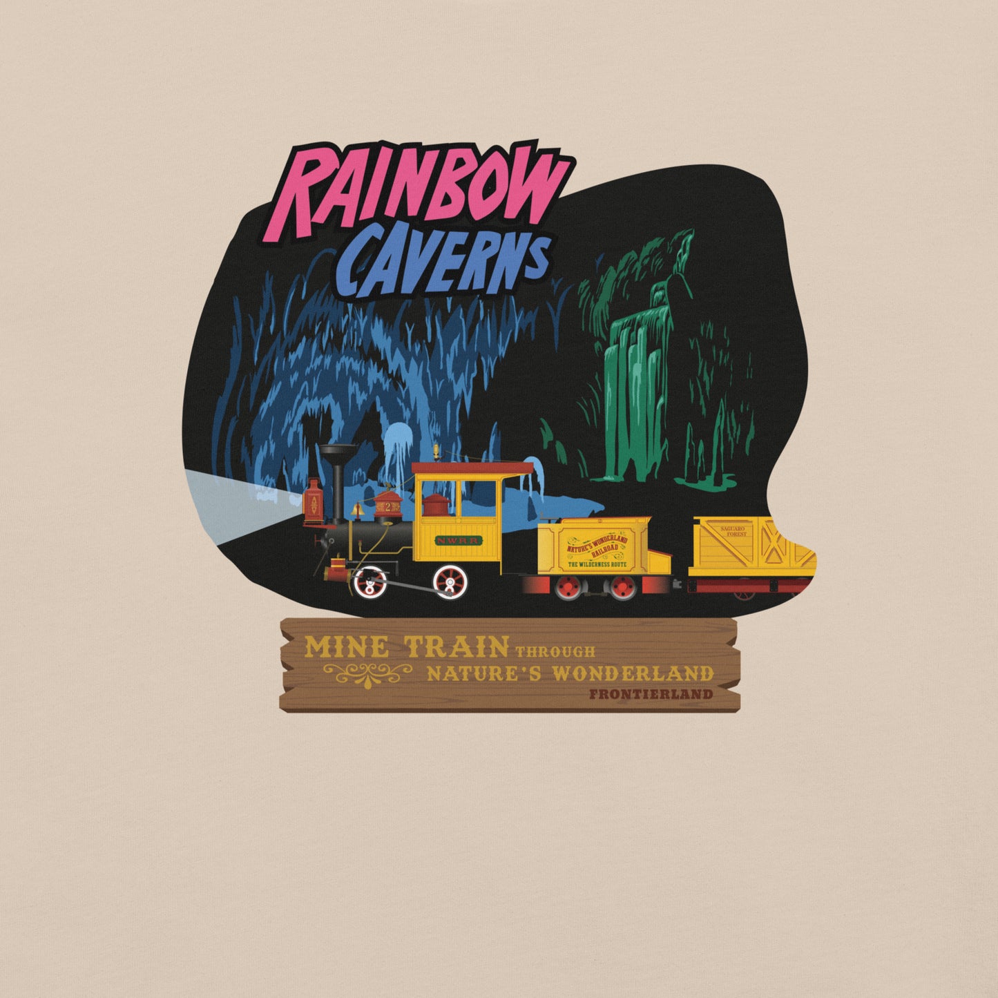 MINE TRAIN THROUGH NATURE'S WONDERLAND rainbow caverns T-Shirt