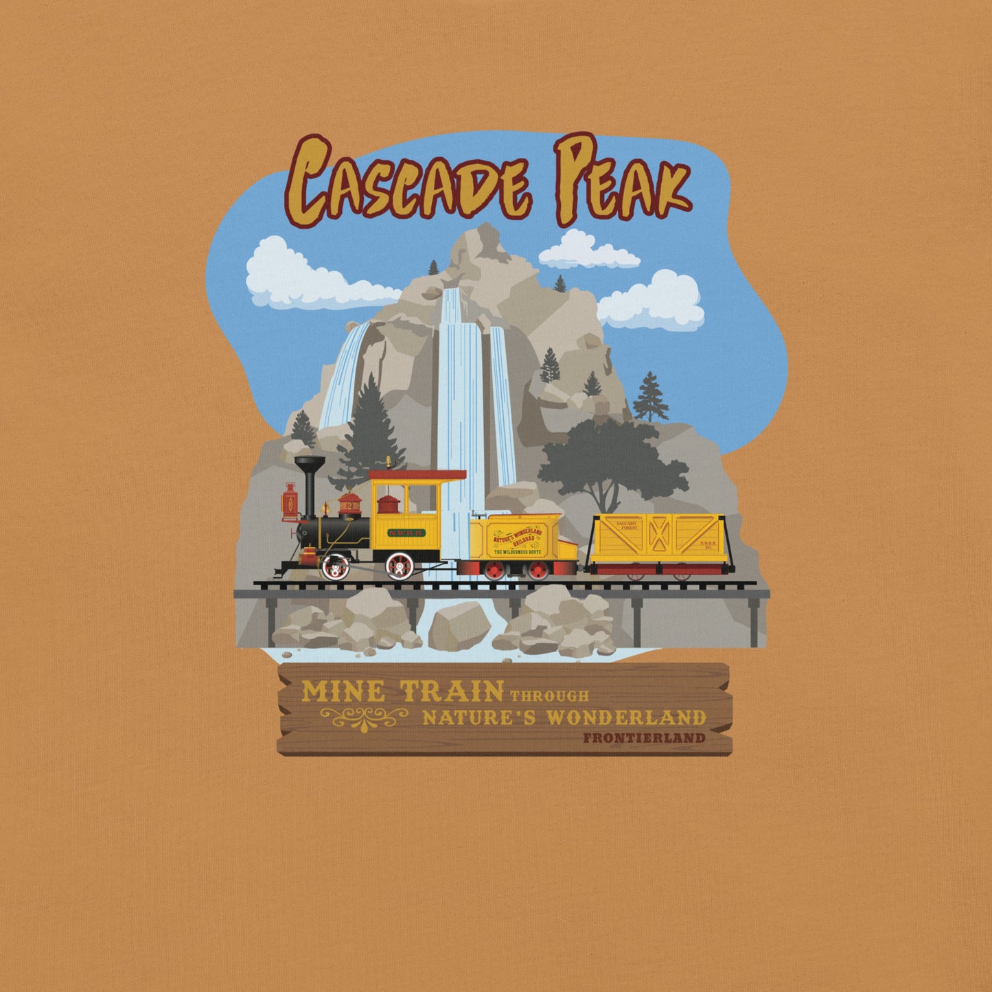 MINE TRAIN THROUGH NATURE'S WONDERLAND cascade peak T-Shirt