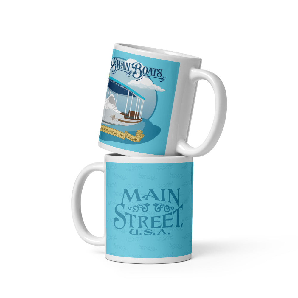 MK MAIN STREET plaza swan boats Mugs (3 sizes)