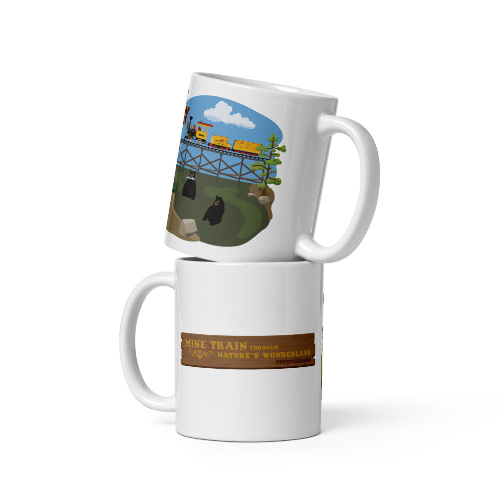 MINE TRAIN THROUGH NATURE'S WONDERLAND bear country Mugs (3 sizes)