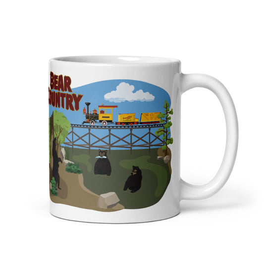 MINE TRAIN THROUGH NATURE'S WONDERLAND bear country Mugs (3 sizes)