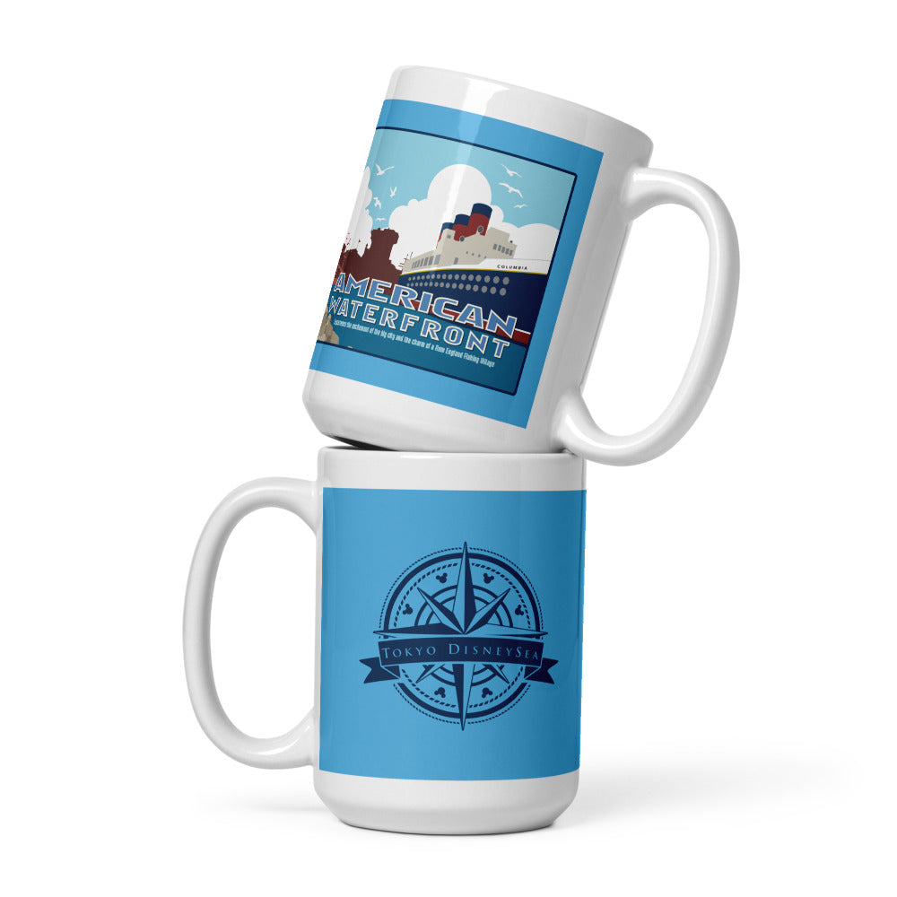 TDS AMERICAN WATERFRONT port title Mugs (3 sizes)