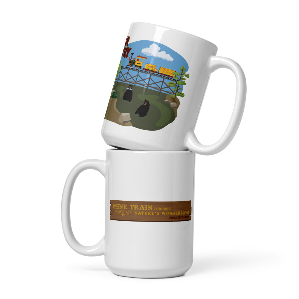 MINE TRAIN THROUGH NATURE'S WONDERLAND bear country Mugs (3 sizes)