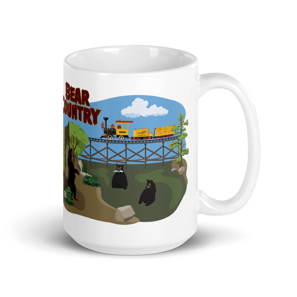 MINE TRAIN THROUGH NATURE'S WONDERLAND bear country Mugs (3 sizes)