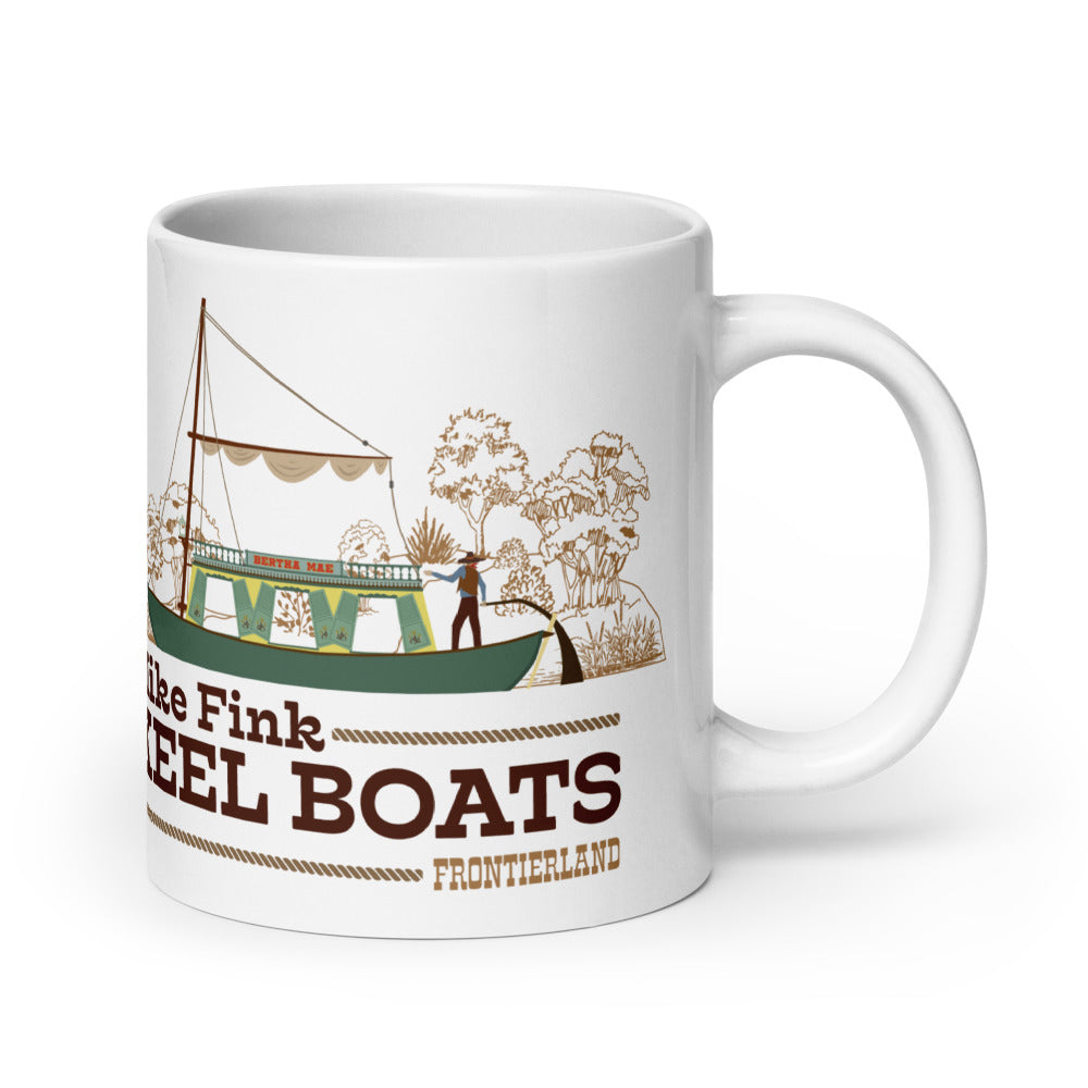 MIKE FINK KEEL BOATS scene Mugs (3 sizes)