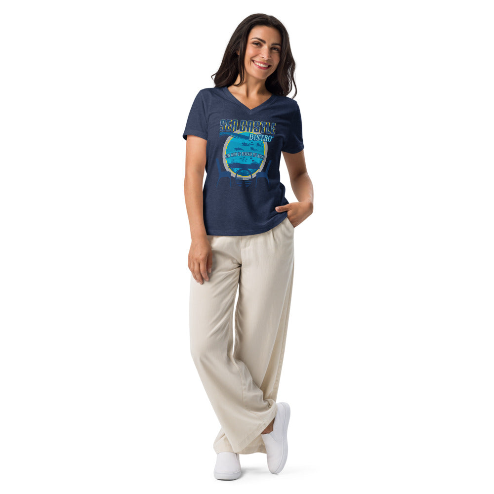 HORIZONS sea castle bistro Women’s V-neck t-shirt