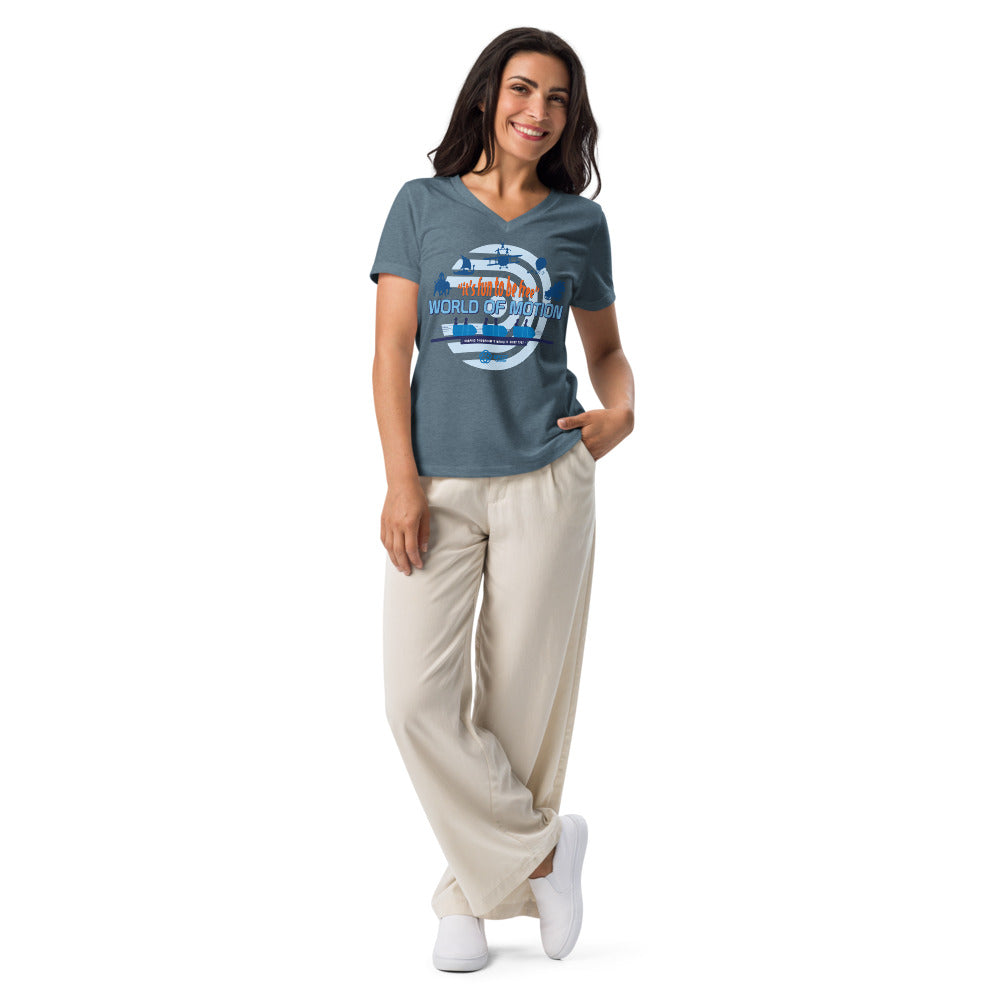 WORLD OF MOTION shaping tomorrow's mobility Women’s V-neck t-shirt