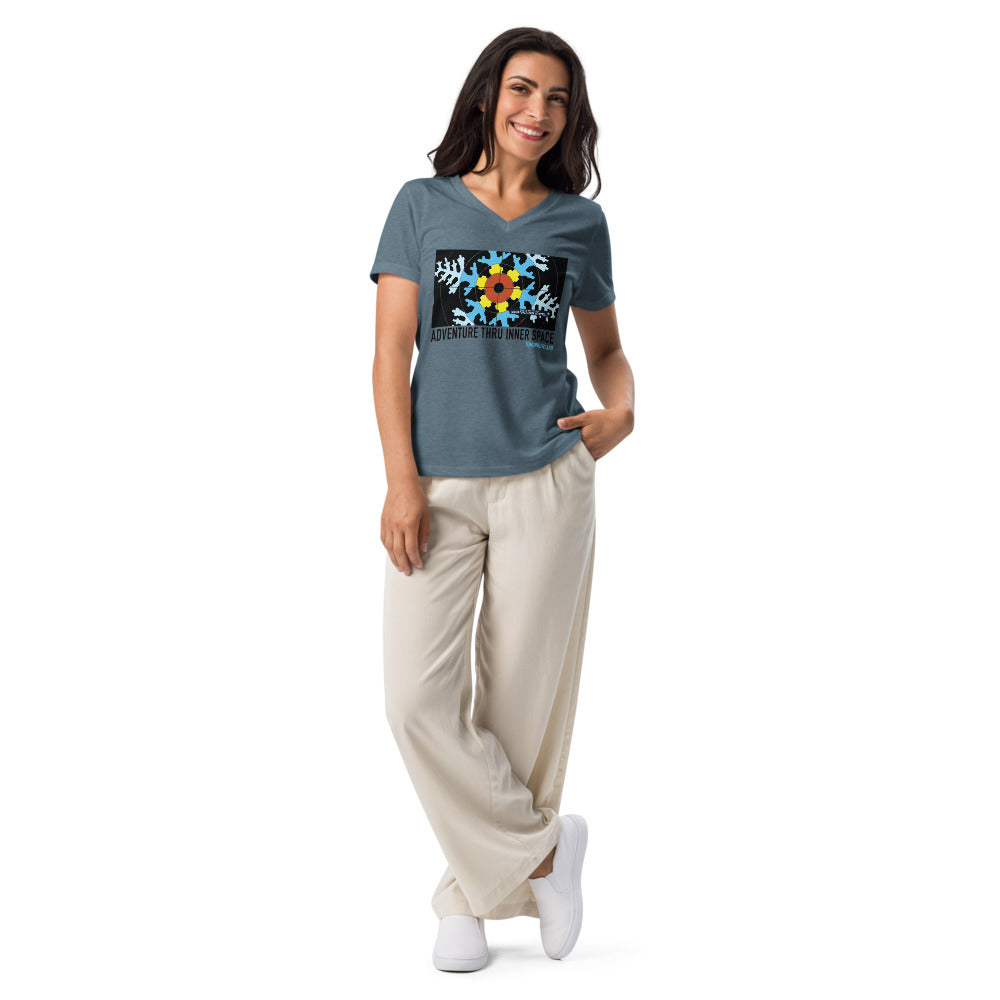 ADVENTURE THRU INNER SPACE miniaturization Women’s V-neck t-shirt