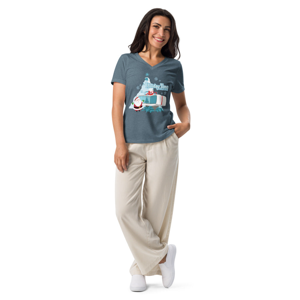 DL HOLIDAY TIME future house Women’s V-neck T-shirt