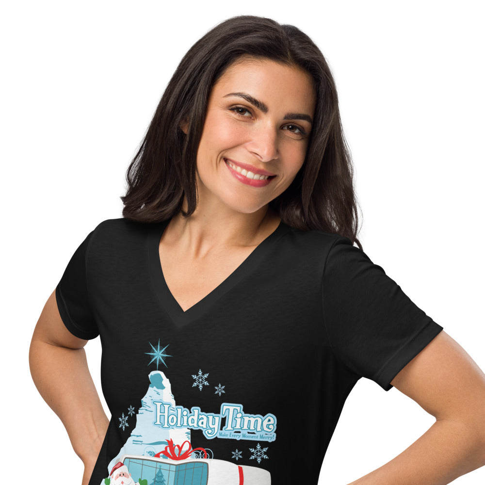 DL HOLIDAY TIME future house Women’s V-neck T-shirt