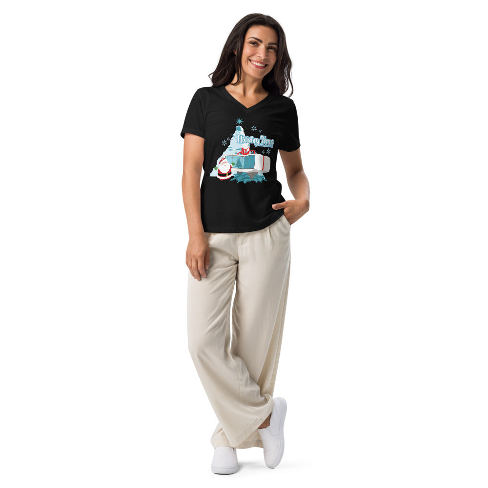 DL HOLIDAY TIME future house Women’s V-neck T-shirt