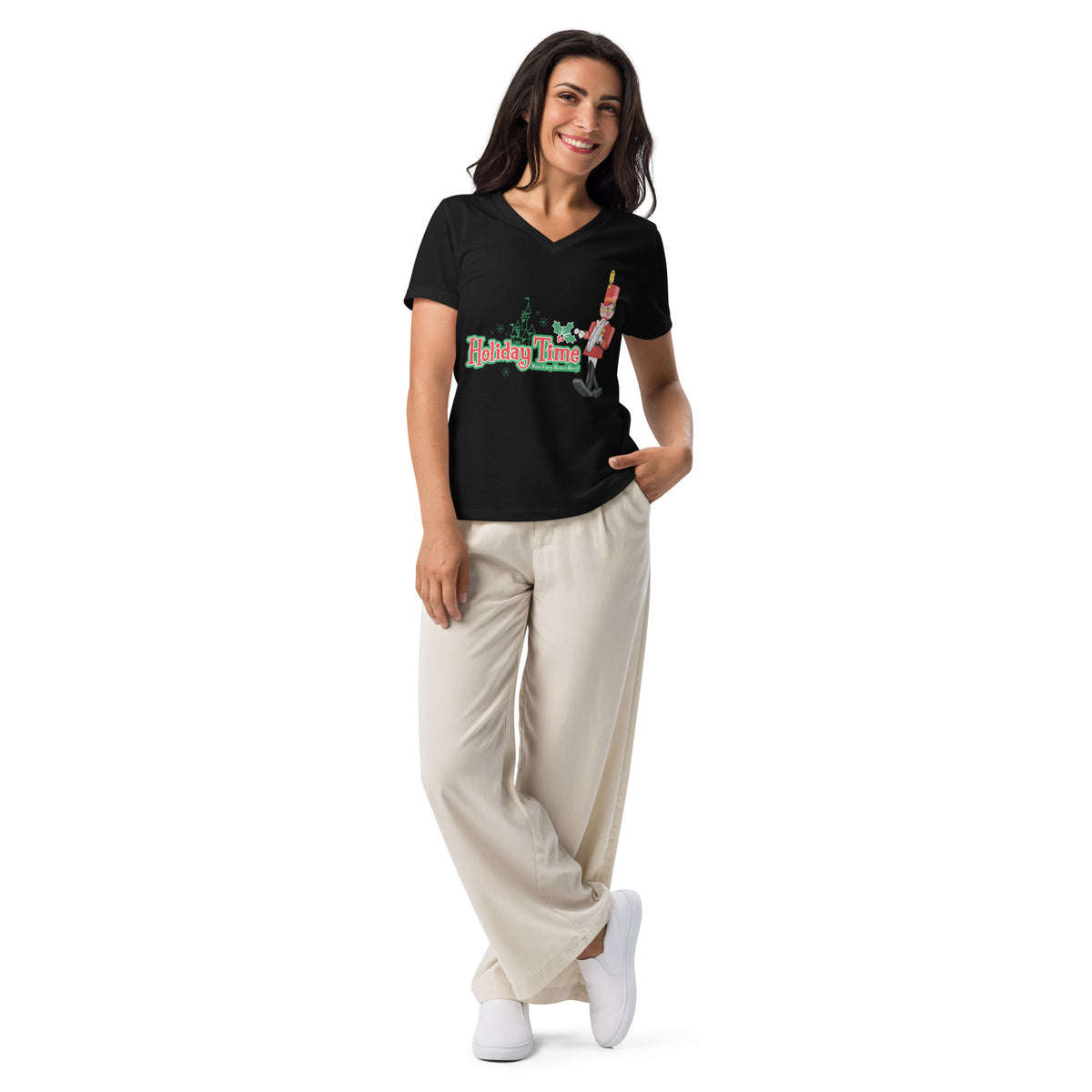 DL HOLIDAY TIME toy soldiers Women’s V-neck T-shirt